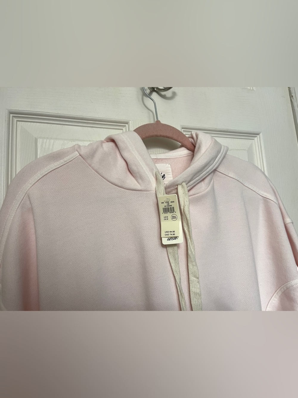 ❗️Sold❗️Aerie Oversized Travel Hoodie Pink Petal Longer Length Size M NWT - Picture 5 of 11